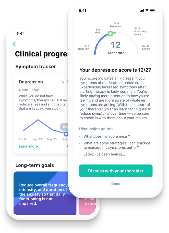 talkspace app depression score